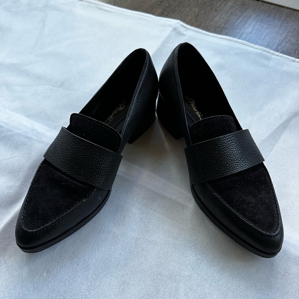 3.1 Phillip Lim Black Leather & Suede Pointed Loafers